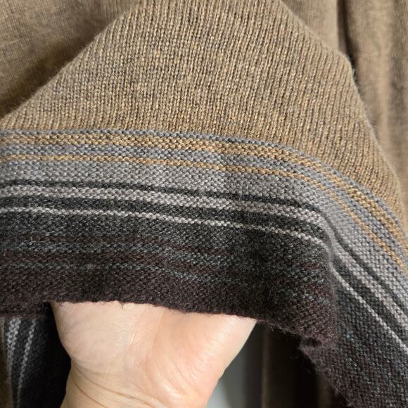 Woolrich Brown Wool Blend Open Front Cardigan Size L Cozy Chic Fall Layering - Picture 2 of 12